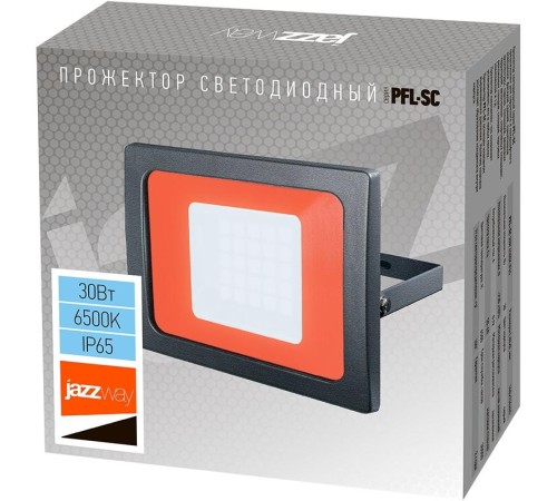Прожектор светодиодный PFL-SC 30Вт 6500К IP65 190-260В ДО закален. матов. стекло JazzWay 5001404 Прожектор светодиодный PFL-SC 30Вт 6500К IP65 190-260В ДО закален. матов. стекло JazzWay 5001404